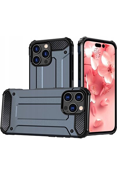 Hurtel Husă Hibridă Tip Armură pentru iPhone 16 Pro - Albastru