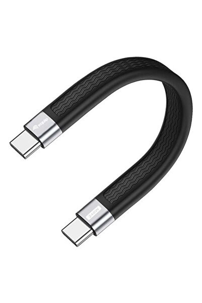 EQUIP Kabel USB-C4.0->C Gen3 Fla.PD240W St/St 0.13m schwarz