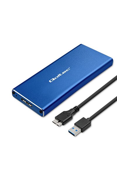 Qoltec 51856 Carcasă/Cutie din aluminiu pentru disc HDD/SSD de 2.5 inch SATA3...