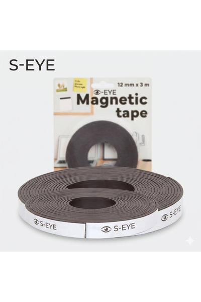s-Eye Bandă Magnetică Autoadezivă 12mm x 3m Flexibilă Tăiere Liberă Adeziv Pu...