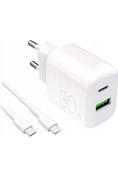 Puro Încărcător de rețea PROLITE 30W USB-A / USB-C + cablu USB-C - USB-C 1.2m...
