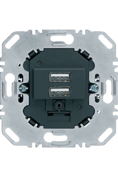 hager one.platform Mecanism priză USB cu încărcare 3.0 A 230 V, antracit, mat...