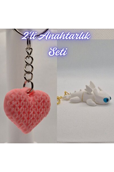 3DAtölyeMaker Light Pink Knit Patterned Heart and How to Train Your White Dra...