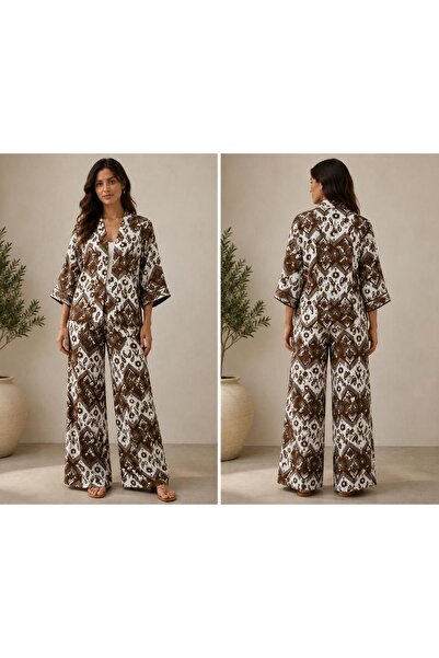 Pozitif Ethnic Patterned Kimono Set