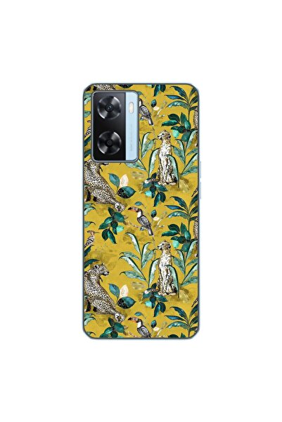OEM Husa compatibila cu Oppo A57s Silicon Gel Tpu Model Yellow Jungle Pattern