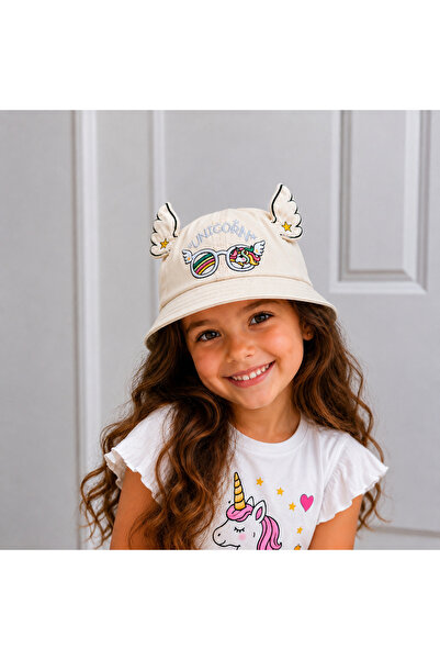 Kinora Kids Unicorn Kanat Detaylı Kız Çocuk Bucket Şapka