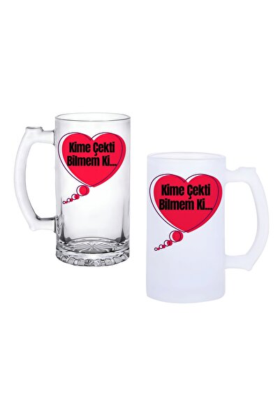 Ghostbastır Kime Çekti Bilmem Beer Glass with Handle, Available in Frosted or...