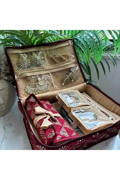 ETHNIC BAZAAR FZE Treasure Keeper Multi-Level Jewellery Storage Organiser, Re...