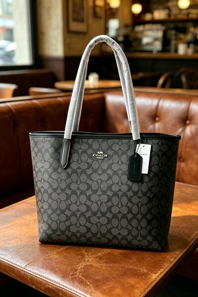 By Coach Women's City Tote Bag Iconic Printed Fashion Multifunctional Large C...