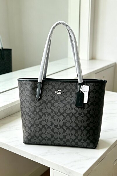 By Coach Women's City Tote Bag Iconic Printed Fashion Multifunctional Large C...