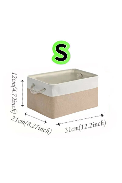 Choice14 S Double-layered Linen Laundry Basket with Handles Clothes Storage B...
