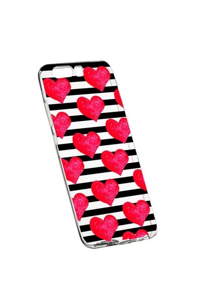 bestcase Husa Silicon, Transparent, Slim, Red Heart, 102, Huawei Y6 2018