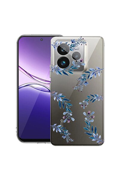 bestcase ¬Æ Husa pentru Realme GT 7 Pro cu Design Blue Flowers, Clear Slim Si...