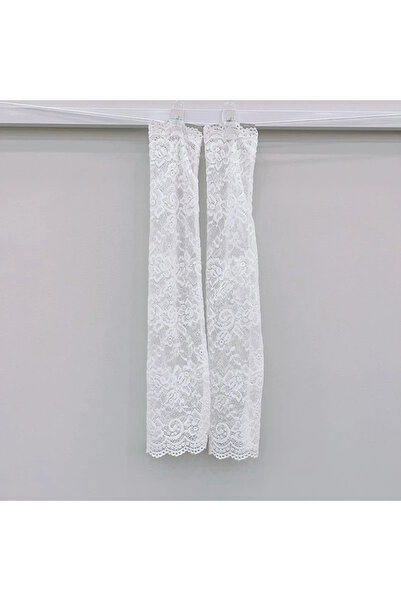 Choice3 One Size white Women Summer Ice Silk Lace Arm Sleeve Elastic Sleeve D...