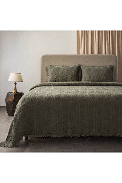 Ecocotton Set pătură dublă Hifa 100% bumbac țesut verde 240X260 cm