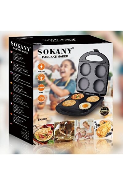 SOKANY Electric Arepa Maker Non-Stick 4-Section Multi-Food Maker 1400W SK-822...