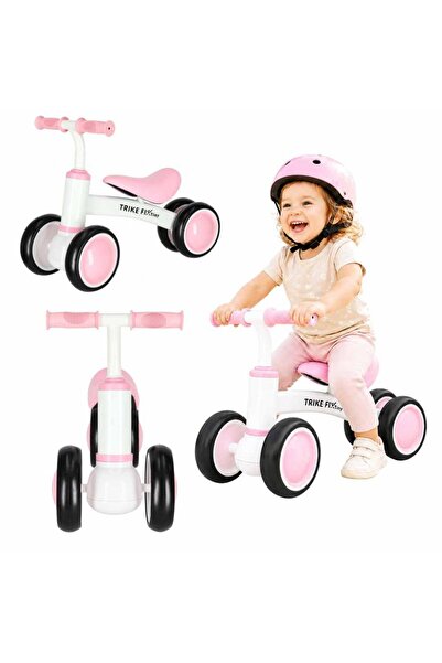 trike fix Bicicleta de echilibru fara pedale Tini V2 Pink/White, design cu pa...
