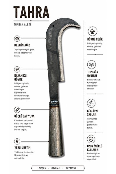 ERÇELİK TİCARET 38 cm Dövme Tahra Bahçe ve Tarım El Aleti