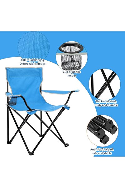 Generic Portable Folding Beach Chair Multi-Purpose Camping Chair for Adult, L...