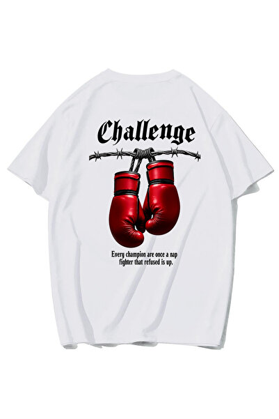 BRZ COLLECTION Tricou de box unisex supradimensionat (ALB)