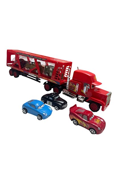 ADIRI SHOP Camion jucărie transportor Cars cu 6 mașinuțe, Lightning McQueen, ...