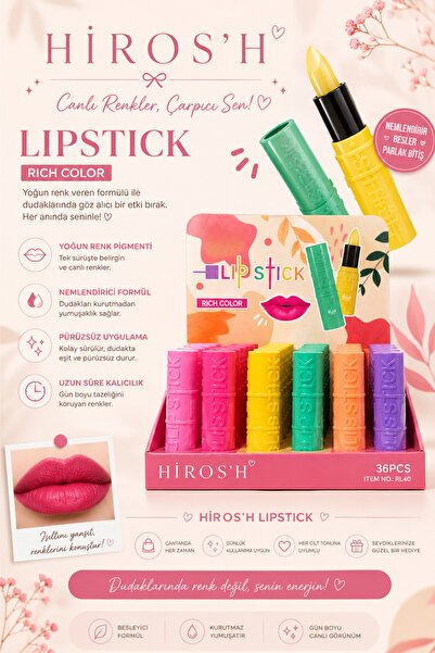 HİROS'H Colorful Magic Lipstick Lipstick Moisturizing Lipstick