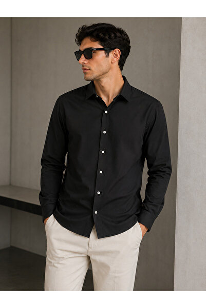 Calpoly Erkek Slim Fit Kahverengi Gömlek – Premium Kumaş Modern Kesim Şık Cas...