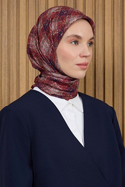 Aker Silk Scarf - Spring-Summer 2026 - 9119701-311 - Sura - Retro Plaid Pattern