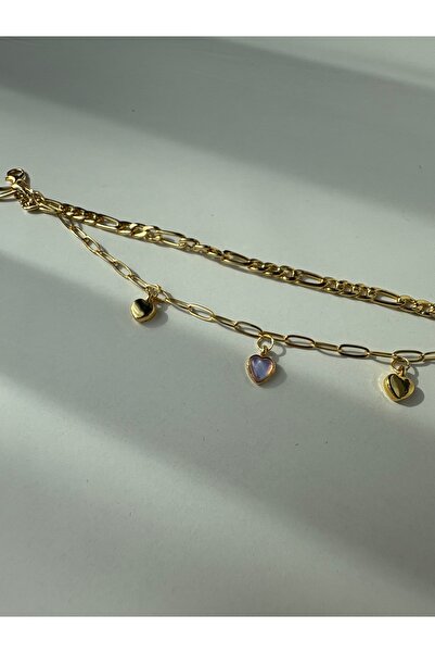 BERFACCESSORIES Pink Heart Detailed Anklet