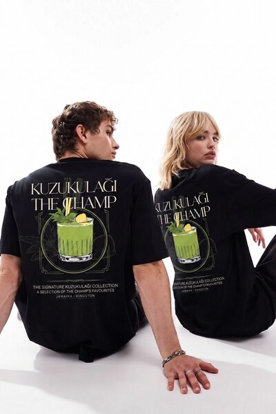 The Champ Clothing Tricou oversize unisex Kuzukulağı The Champ imprimat negru...