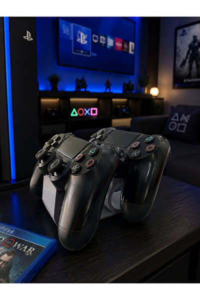 GECE 3D PLAYSTATİON 4 İKİLİ KOL STANDI GRİ