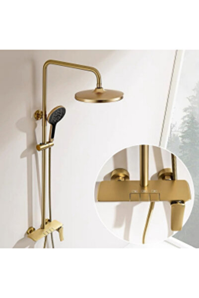 elves Coloana Dus Auriu Mat ES-Y1007 – Alama, Para Anticalcar + Furtun, Desig...