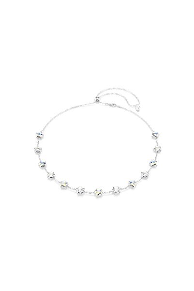 Swarovski Chroma Kolye, Karışık kesimler, Yıldız, Beyaz, Rodyum kaplama