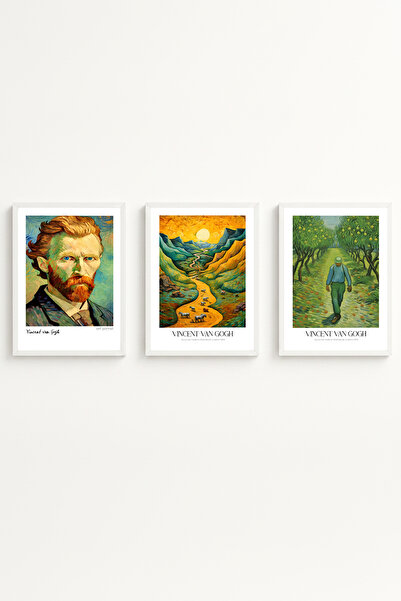 huhuli Set slika Vinsenta van Goga u belom drvenom okviru Huhu530