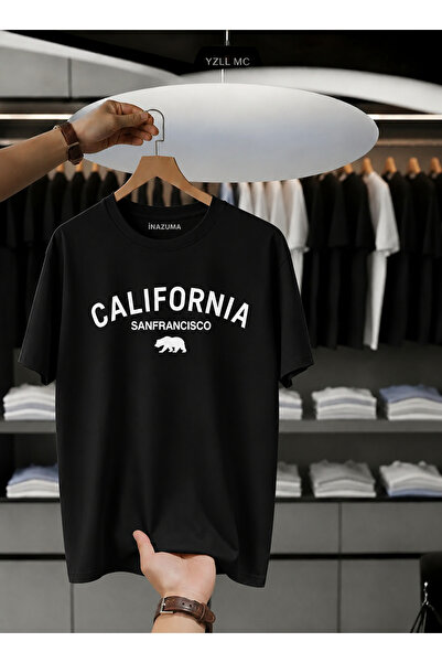 İnazuma Outdoors Tricou unisex oversize din bumbac imprimat, cu gât crew și m...