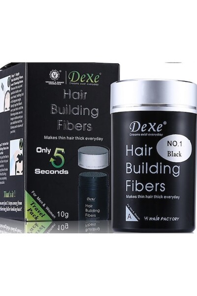 Dexe 2 Bucati Fibre de construcție păr , , Negru, 10 g