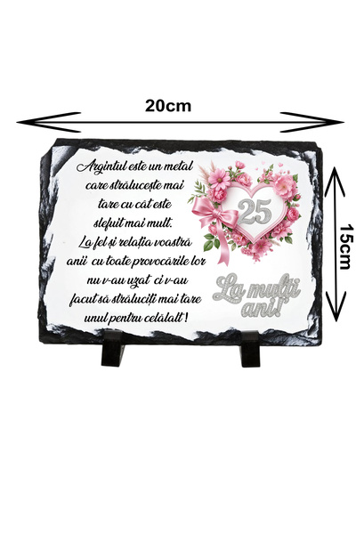Eom Placă Ceramică Ardezie Decorativă Personalizată 20x15 cm - Cadou Nuntă de...