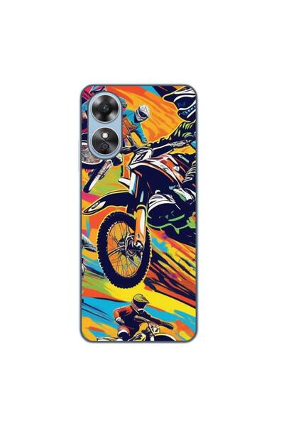 OEM Husa compatibila cu Oppo A17 Silicon Gel Tpu Model Motocross Pop Art