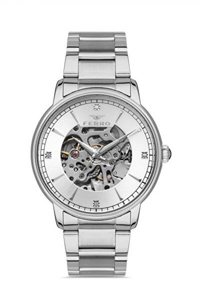 FERRO Silver Steel Strap Men's Wristwatch F31301A-A 3 Atm Waterproof 2 Year W...
