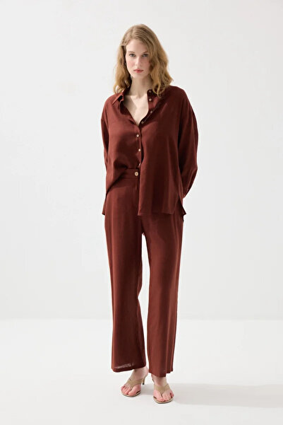 Gusto Relaxed Fit Linen Shirt - Tile