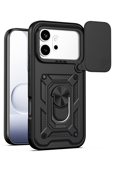 Camera Shielded Sliding Cover with Magnetic Stand Compatible with Honor 600 / Honor 600 Pro