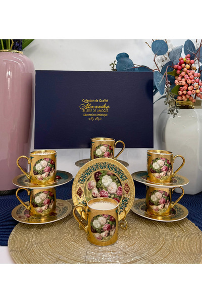 LIMOGES طقم قهوة من الذهب عيار 24 قيراط