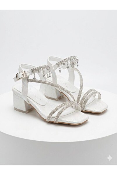 Görkem bebe ayakkabı ve tekstil Girls' Stone-Detail Evening Dress Heelled Shoes