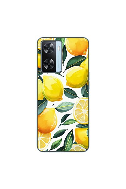 OEM Калъф, съвместим с Oppo A57s, силиконов гел TPU, модел с десен на лимони