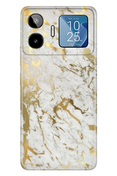 General Mobile GM 26 Pro G903 Kılıf Renkli Silikon Baskılı TPU Altın Mermer