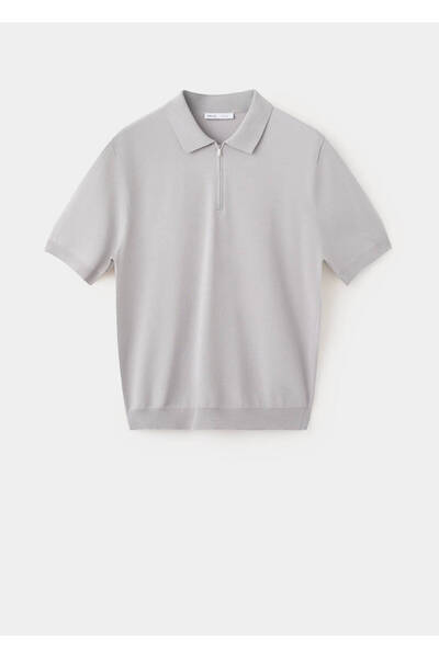 MANGO Man Fermuarlı örgü polo gömlek