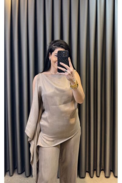 Nisam One-Shoulder Beaded Detailed Suit