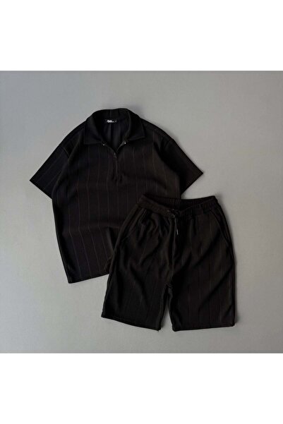 viperkombin Men's Report T-Shirt and Shorts 2-Piece Set Wide Cut Tok Structur...