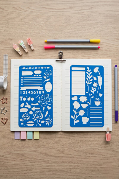 Karmelom Studio Bullet Journal Cup Motifs, Rose Patterns and List Checklist R...