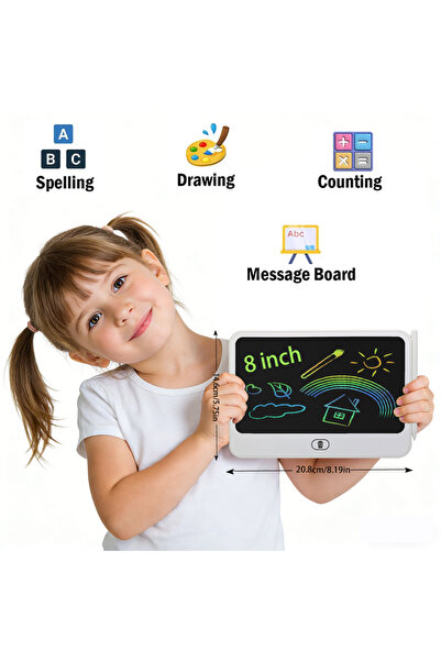 Choice12 لوح رسم إلكتروني أبيض مقاس 8 بوصات، لوح كتابة LCD مقاسات 8/11/13/16 ...